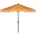 Safavieh Zimmerman 9 ft. Market Umbrella, Yellow and White PAT8000F